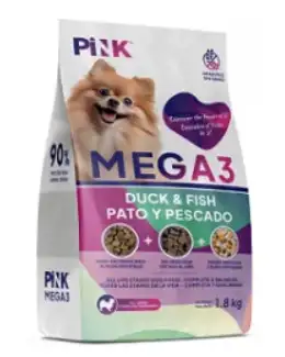 Pink Mega 3 сухой корм для собак всех пород, с уткой и лососем, 3 гранулы